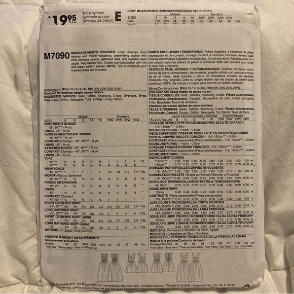 McCall’s Sewing Pattern 7090 - Picture 3 of 3